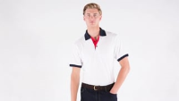 Contrast collar and placket polo