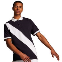 Diagonal stripe piqu&#233; polo shirt