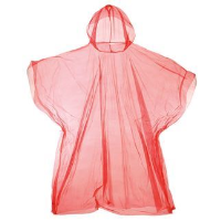 Emergency hooded plastic poncho