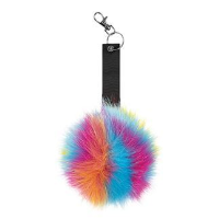 Faux fur pop pom keyring