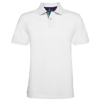 Men's check trim polo