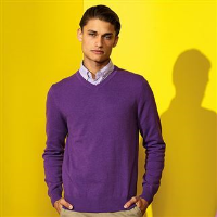 Men's cotton blend v-neck sweater