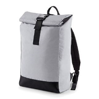 Reflective roll-top backpack