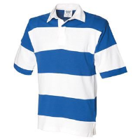 Sewn stripe short sleeve rugby shirt