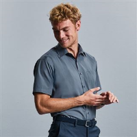 Short sleeve polycotton easycare poplin shirt