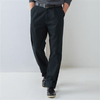 Teflon&#174;-coated double-pleated chino trousers