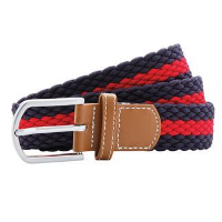 Two-colour stripe braid stretch belt