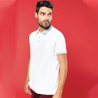 Two-tone piqu&#233; polo shirt