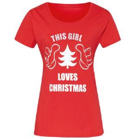Women's "This girl loves Christmas" short sleeve tee