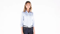 Women's corporate Oxford shirt &#190;-sleeved (tailored fit)