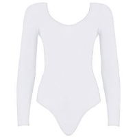 Women's cotton Spandex double u-neck long sleeve bodysuit (RSA8357)