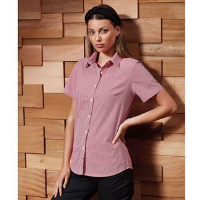 Women's Microcheck (Gingham) short sleeve cotton shirt