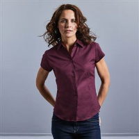 Women's short sleeve easycare fitted stretch shirt