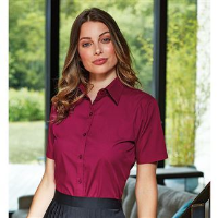 Women's short sleeve poplin blouse