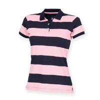 Women's striped piqu&#233; polo shirt