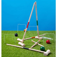 Wooden croquet game