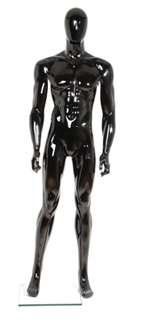 Glossy Black Straight Male Mannequins
