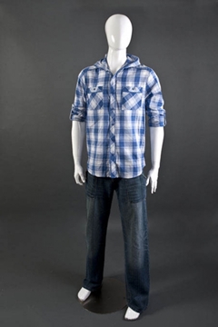 Glossy White Standing Male Mannequins