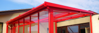 Aluminium Framed Canopy With Multi-Wall Polycarbonate Roof