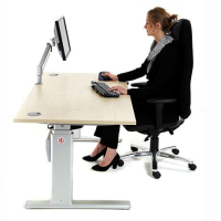 ActiveDesking Sit/Stand Workstation Maple & Silver