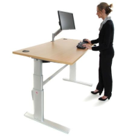 ActiveDesking Sit/Stand Workstations Beech & Silver