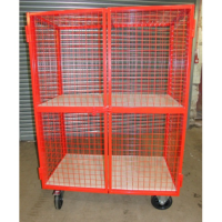 MST01 Lockable Mesh Trolley, 2 Shelf