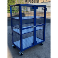 AMST2 - Adjustable Shelf, Lockable Mesh Trolley 1300 x 770 x 1800 mm