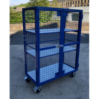 AMST1 - Adjustable Shelf, Lockable Mesh Trolley 1300 x 670 x 1800 mm