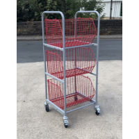 WCT1 - Wire Basket Trolley 3 Baskets size 600 x 460 x 350 mm