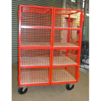 MST03 - Lockable Mesh Trolley, 4 Shelf