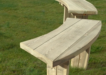 Curved Softwood Timber Bench