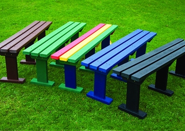Long Coloured Recycled Bench