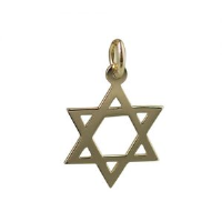 18ct 17x17mm plain Star of David Pendant