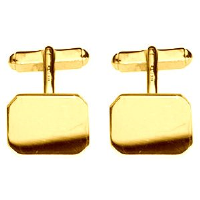 18ct 18x12mm plain cut corner swivel Cufflinks