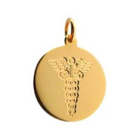 18ct 20mm hand engraved Medical Alarm Disc