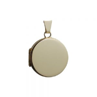 18ct 20mm plain flat round Locket