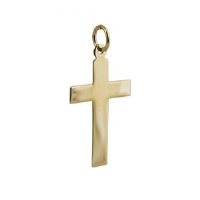 18ct 24x14mm Plain Flat Latin Cross