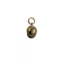 9ct 10x9mm Jockey Cap and Whip Pendant or Charm