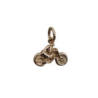 9ct 12x16mm Motorbike and rider Charm or Pendant