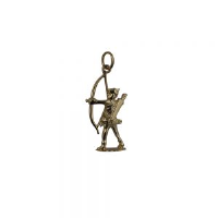 9ct 14x26mm Robin Hood with bow and arrows Pendant or Charm