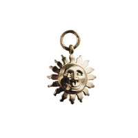 9ct 15mm face of the sun smile Pendant or Charm