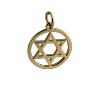 9ct 16mm plain Star of David Pendant