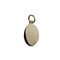 9ct 16x11mm plain oval disc