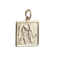 9ct 17mm square St Christopher Pendant