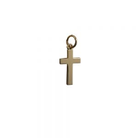 9ct 17x10mm Plain Solid Block Cross