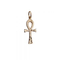 9ct 18x10mm hand engraved Solid Ankh Cross