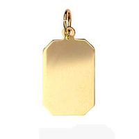 9ct 18x12mm plain rectangular Disc