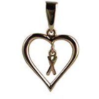 9ct 18x18mm heart with a hanging Initial &#39;X&#39; with bail