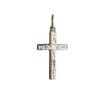 9ct 20x13mm hand engraved Solid Block Cross
