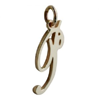 9ct 25x10mm plain Palace script Initial P Pendant